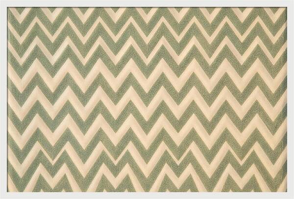 Chevron Pattern In Muted Sage And Cream