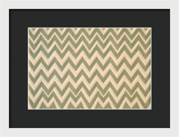 Chevron Pattern In Muted Sage And Cream