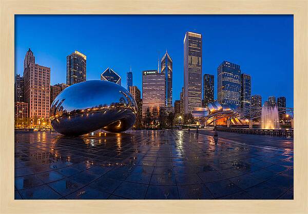 Chicago Bean Reflected In Twilight