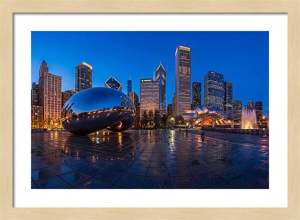 Chicago Bean Reflected In Twilight