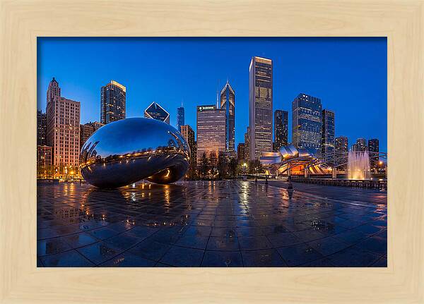 Chicago Bean Reflected In Twilight