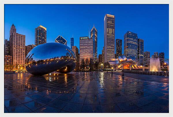 Chicago Bean Reflected In Twilight