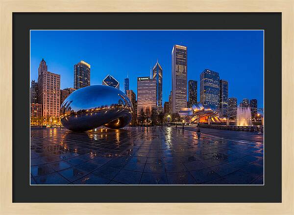 Chicago Bean Reflected In Twilight