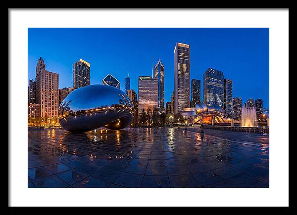 Chicago Bean Reflected In Twilight