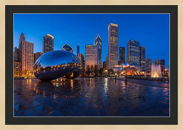 Chicago Bean Reflected In Twilight