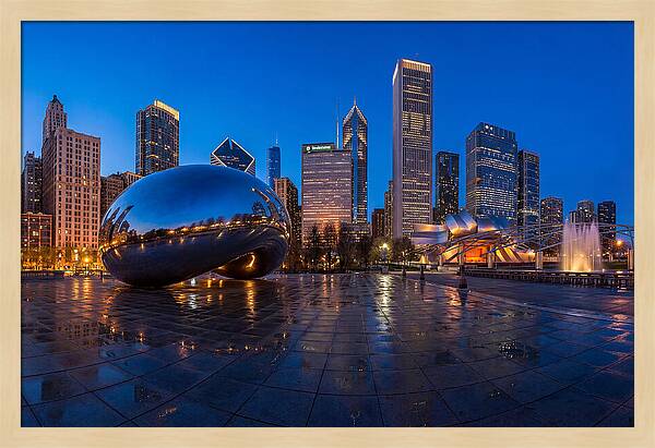 Chicago Bean Reflected In Twilight