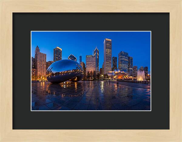 Chicago Bean Reflected In Twilight
