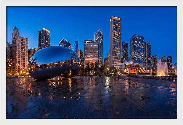 Chicago Bean Reflected In Twilight