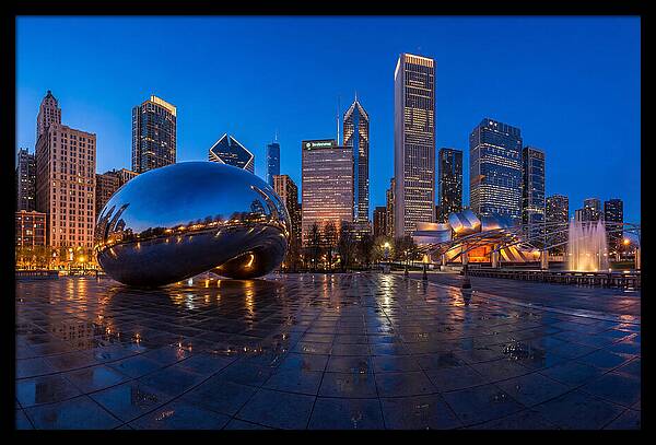 Chicago Bean Reflected In Twilight