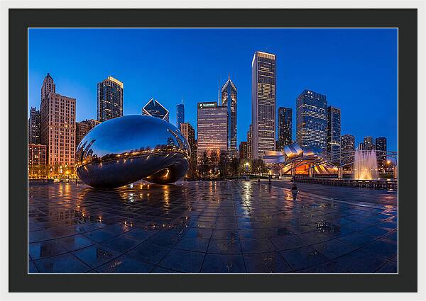 Chicago Bean Reflected In Twilight