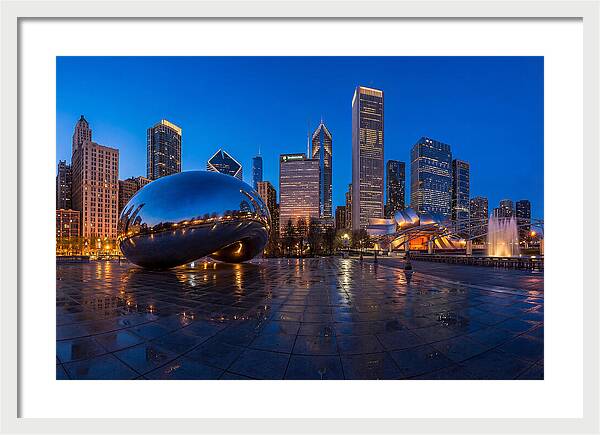 Chicago Bean Reflected In Twilight