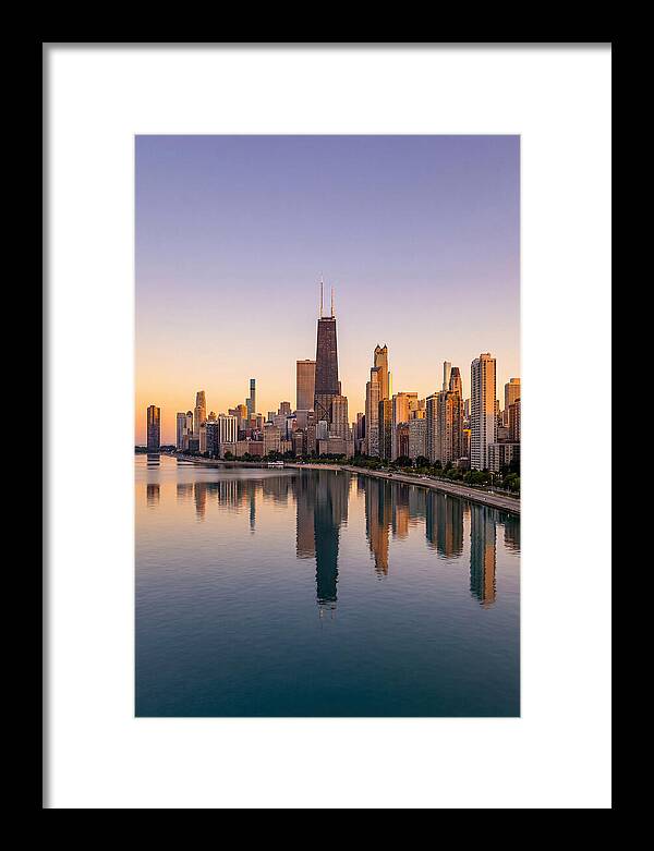 Chicago Lakefront Skyline At Dusk