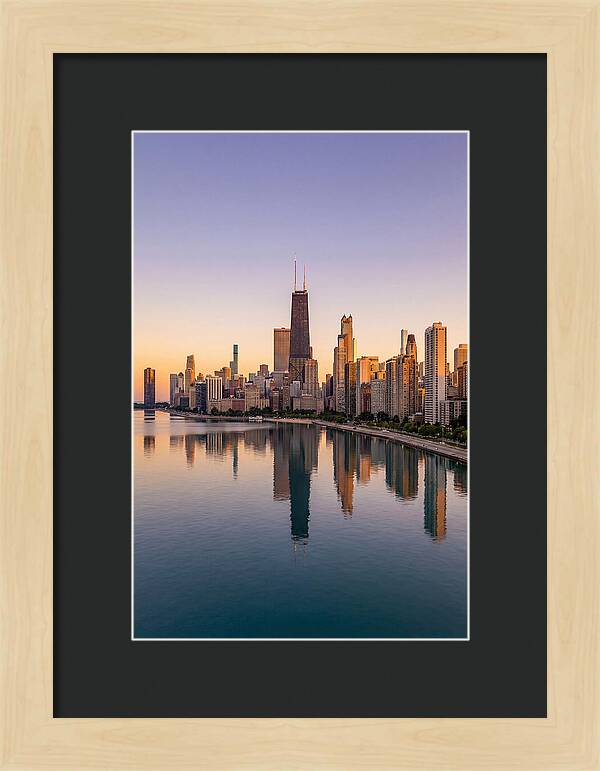 Chicago Lakefront Skyline At Dusk