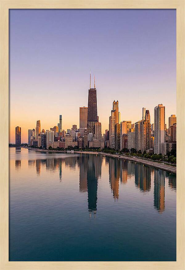 Chicago Lakefront Skyline At Dusk