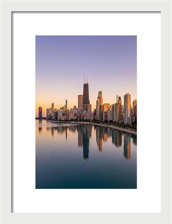 Chicago Lakefront Skyline At Dusk