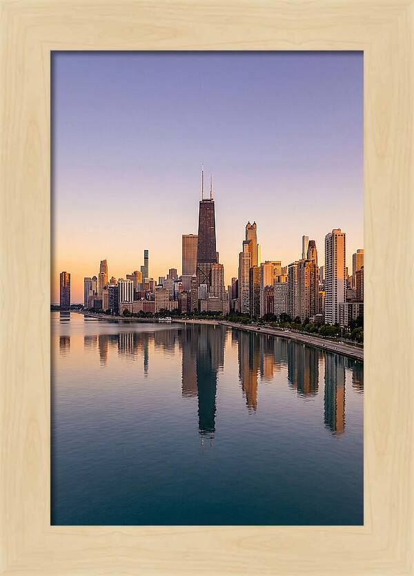 Chicago Lakefront Skyline At Dusk