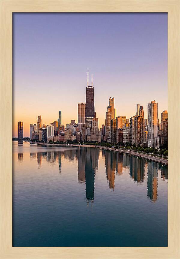 Chicago Lakefront Skyline At Dusk