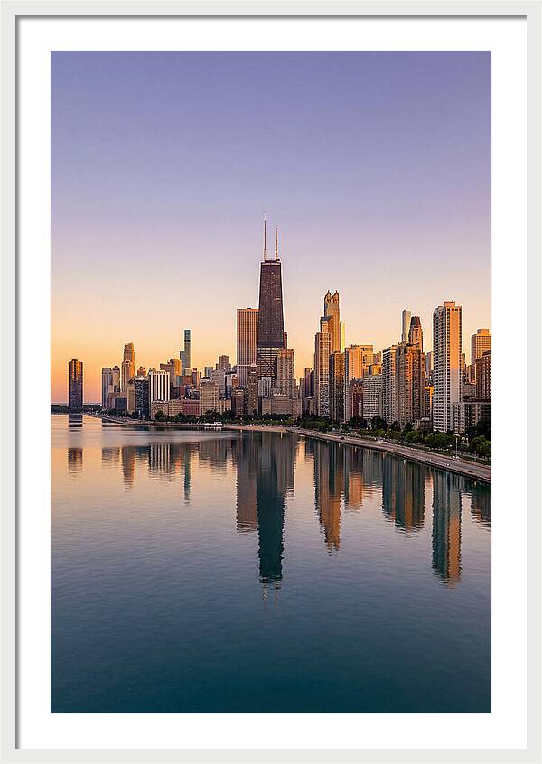 Chicago Lakefront Skyline At Dusk