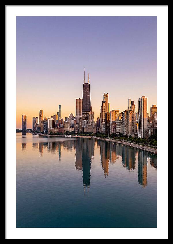 Chicago Lakefront Skyline At Dusk