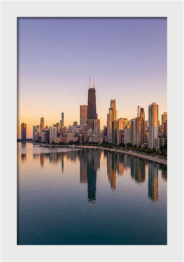 Chicago Lakefront Skyline At Dusk