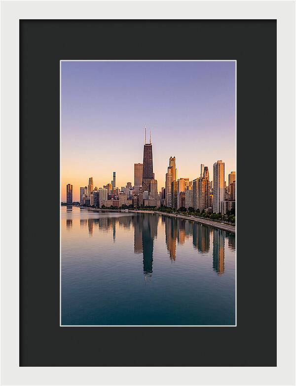 Chicago Lakefront Skyline At Dusk
