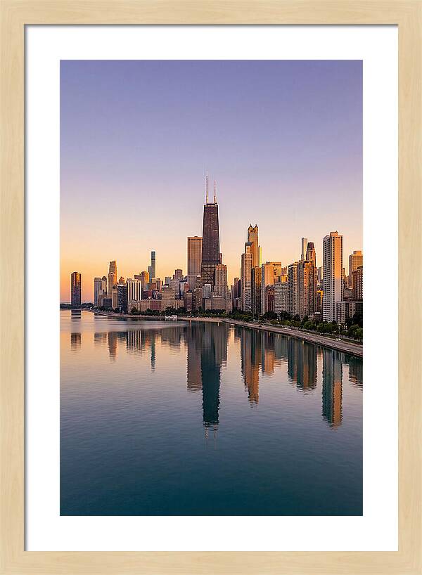 Chicago Lakefront Skyline At Dusk