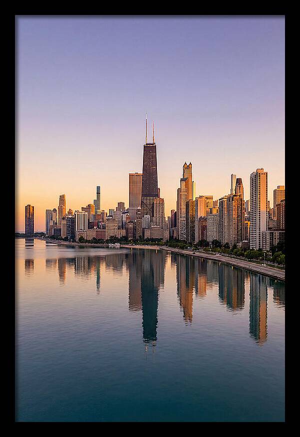 Chicago Lakefront Skyline At Dusk