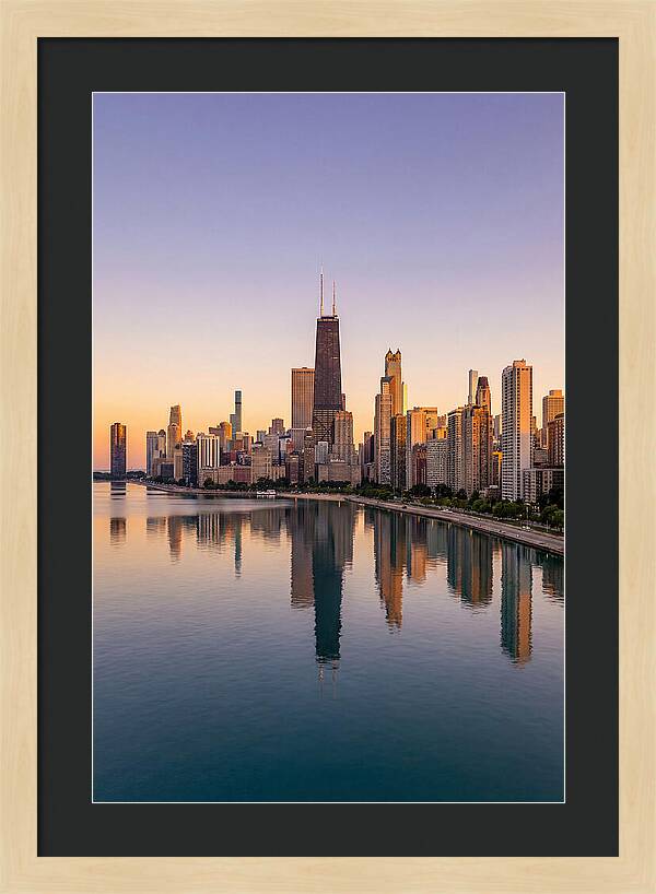 Chicago Lakefront Skyline At Dusk