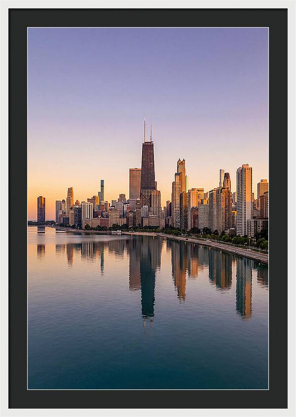Chicago Lakefront Skyline At Dusk