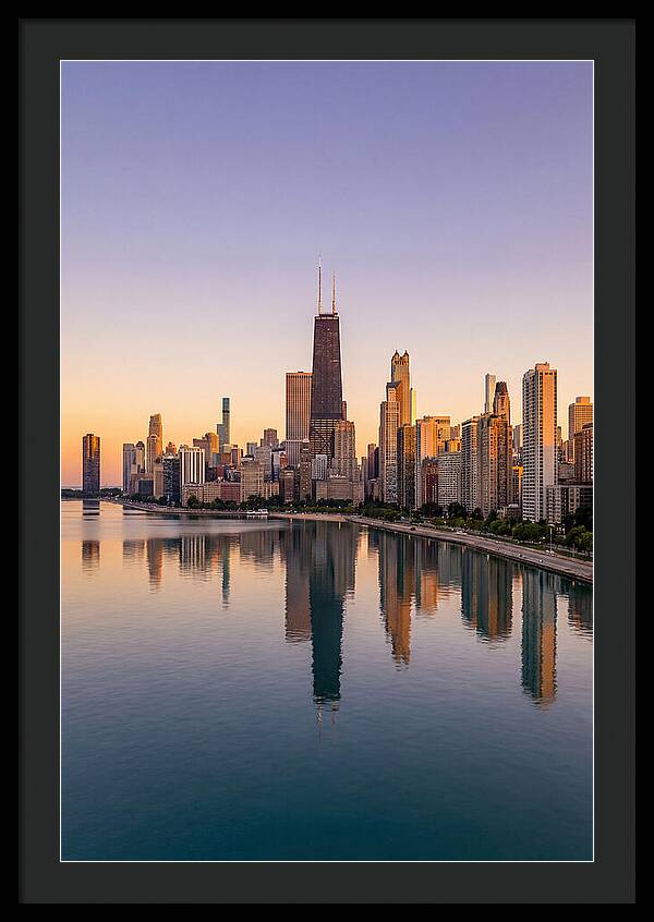 Chicago Lakefront Skyline At Dusk