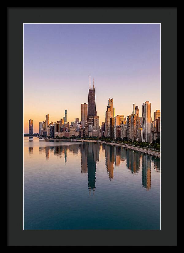 Chicago Lakefront Skyline At Dusk
