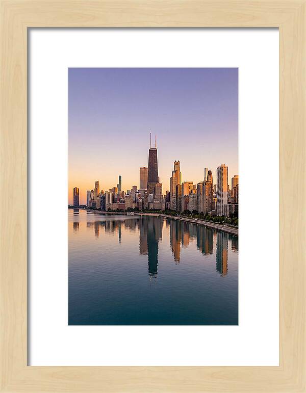 Chicago Lakefront Skyline At Dusk