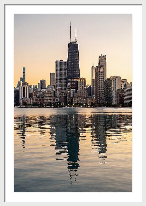 Chicago Lakefront Skyline Reflection