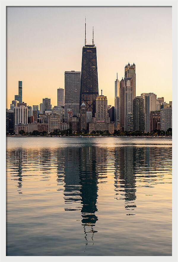 Chicago Lakefront Skyline Reflection