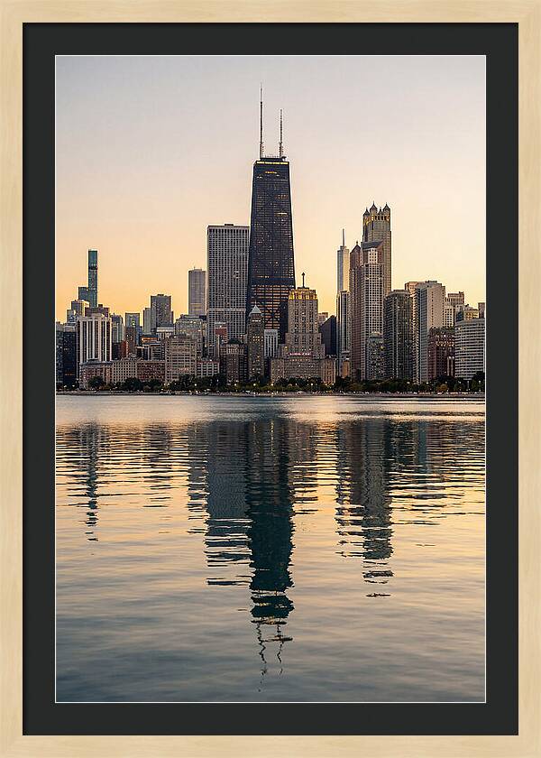Chicago Lakefront Skyline Reflection