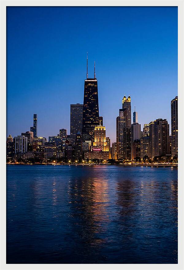 Chicago Skyline At Blue Hour