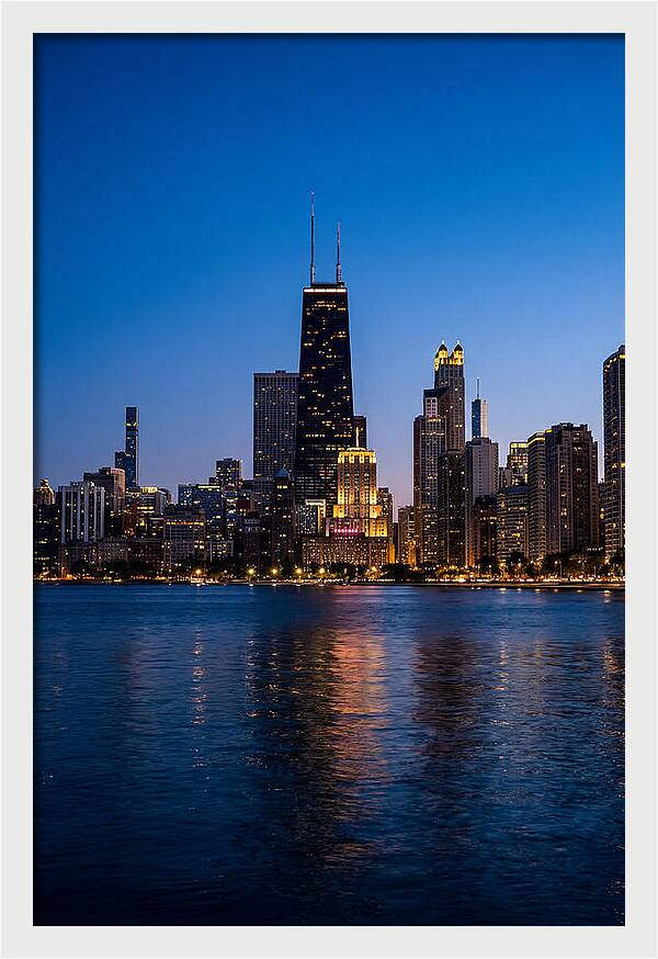Chicago Skyline At Blue Hour