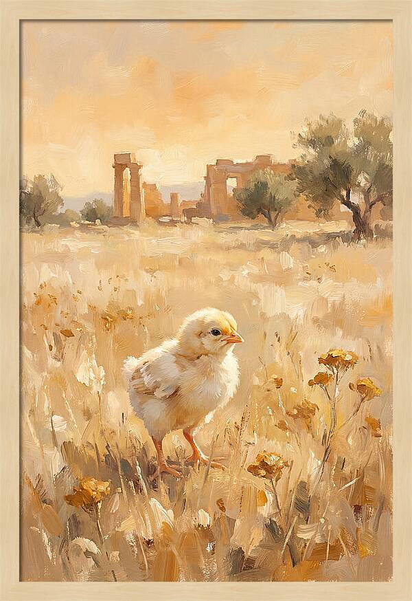 Chick Among Ancient Ruins