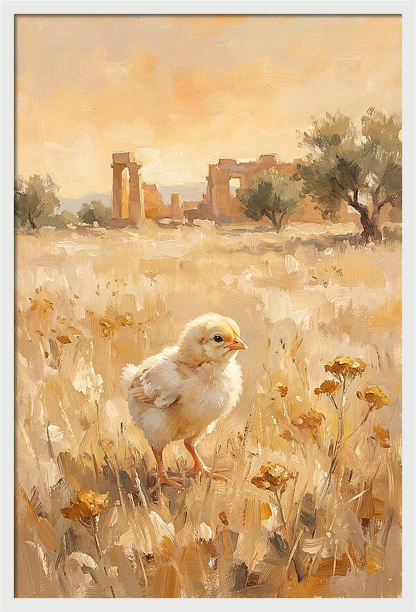 Chick Among Ancient Ruins