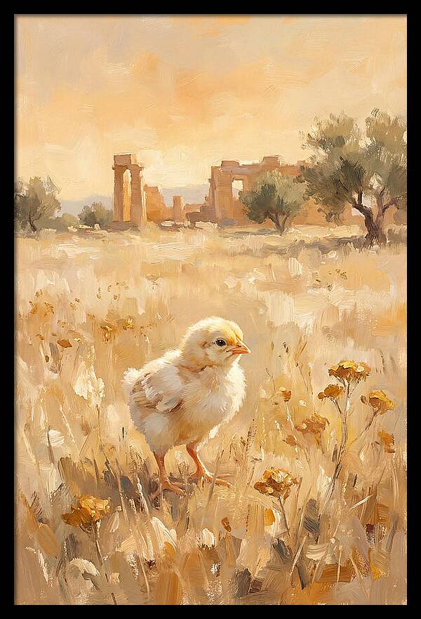 Chick Among Ancient Ruins