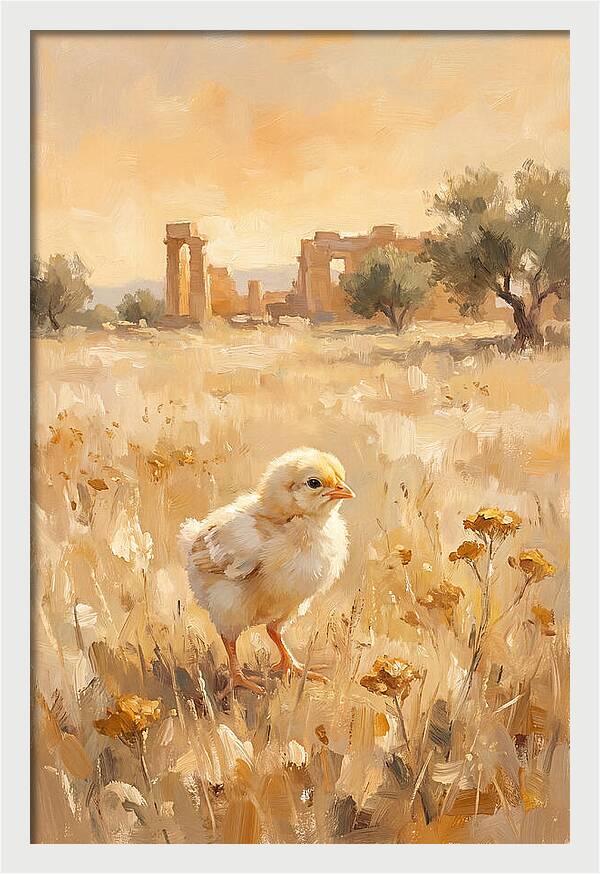 Chick Among Ancient Ruins