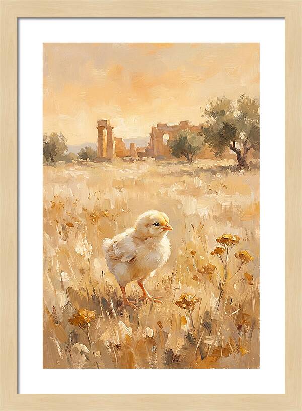 Chick Among Ancient Ruins