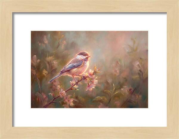 Chickadee Among Blossoms