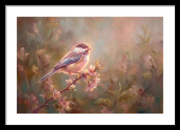 Chickadee Among Blossoms
