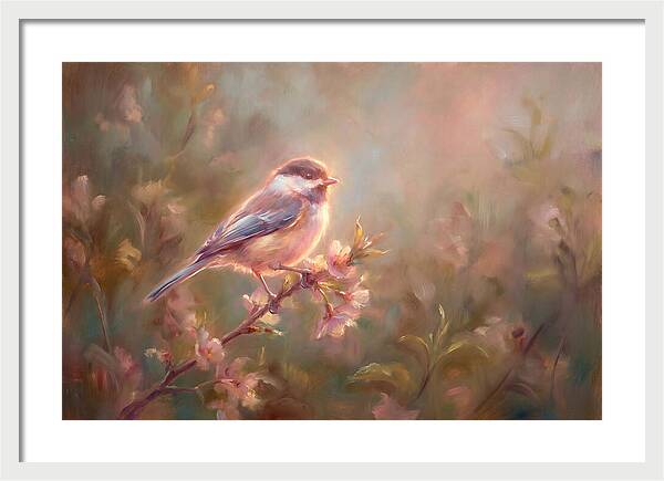 Chickadee Among Blossoms