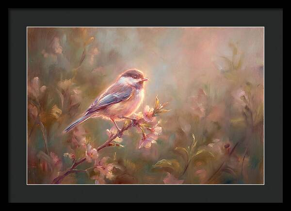 Chickadee Among Blossoms