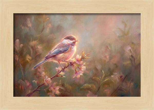 Chickadee Among Blossoms