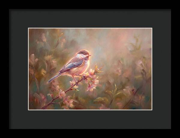 Chickadee Among Blossoms