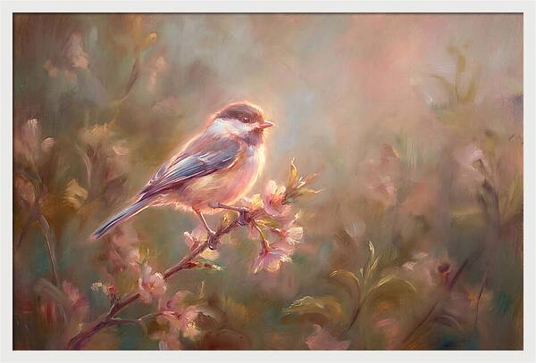 Chickadee Among Blossoms