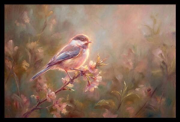 Chickadee Among Blossoms